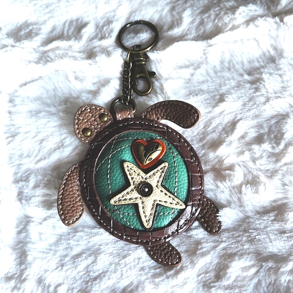 CHALA, 8 Slot, Sea Turtle, Zip Around Wallet, Wristlet, Coin Purse, Blue, Green - Picture 12 of 14